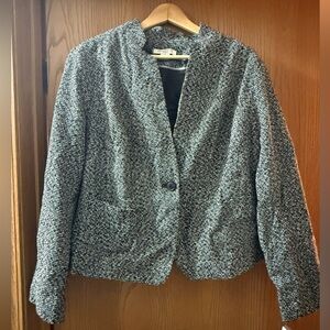 NWT Liz Claiborne Black and White Textured Blazer w/ Pockets